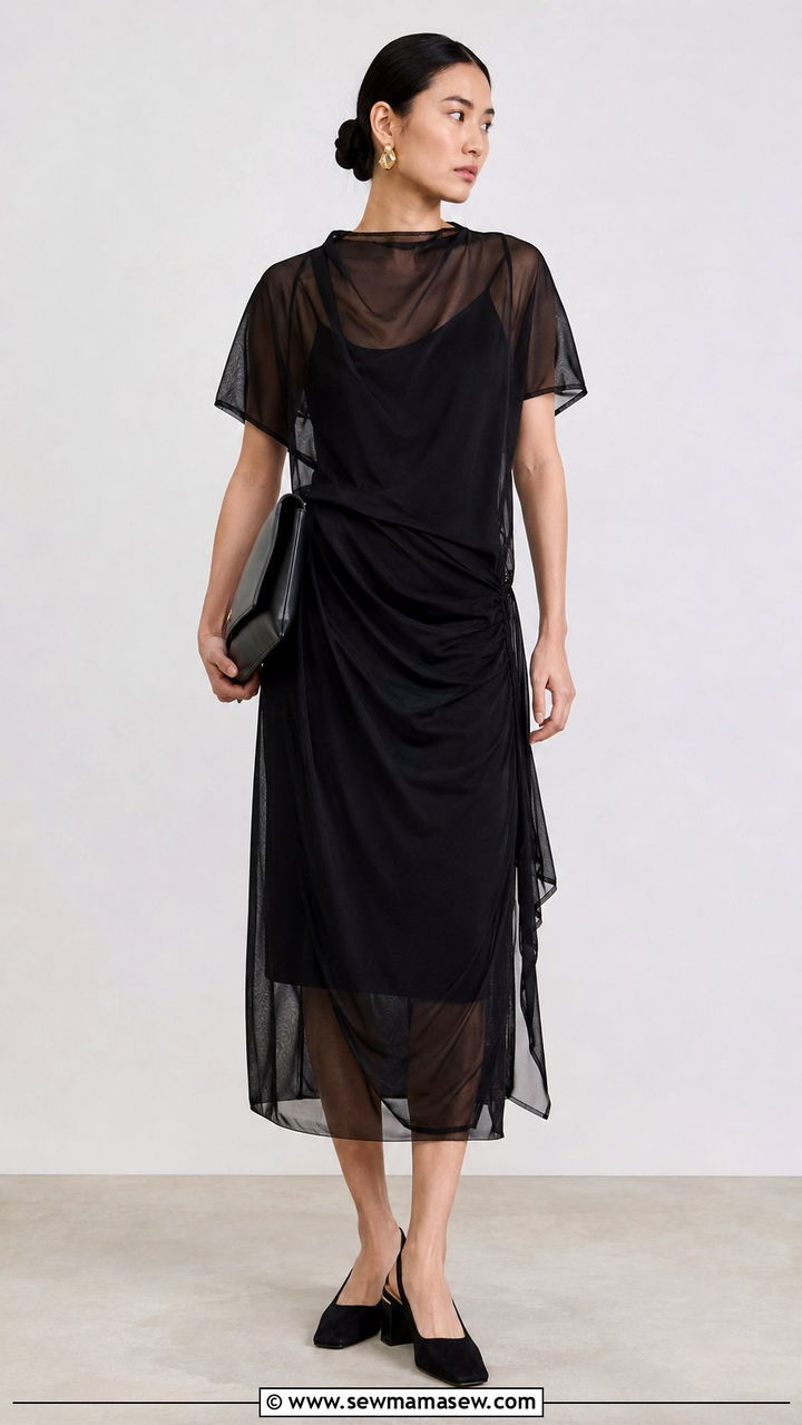 Lemaire Double Layer Draped Dress - 20 Quiet luxury outfit ideas Lemaire style
