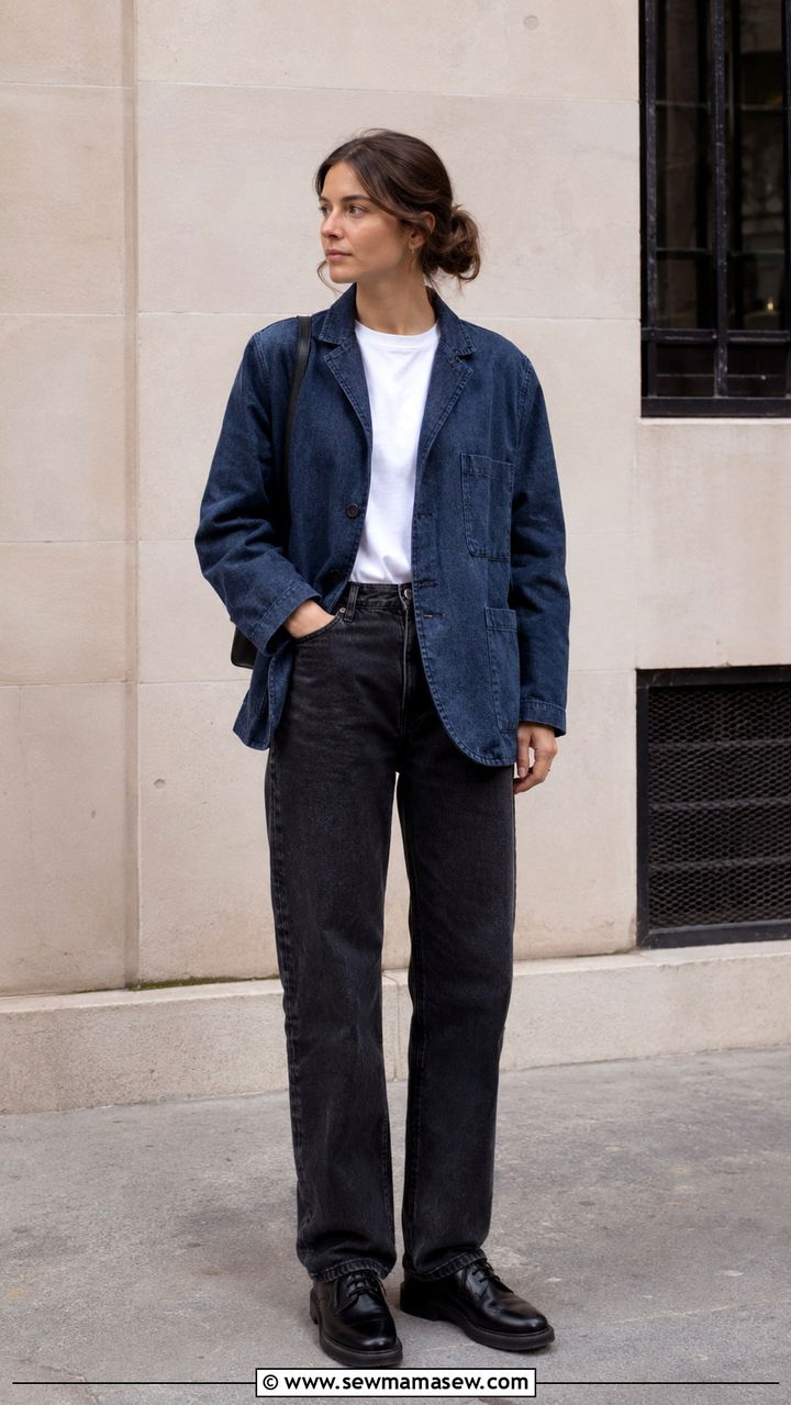 Lemaire Workwear Jacket With Straight Jeans - 20 Quiet luxury outfit ideas Lemaire style