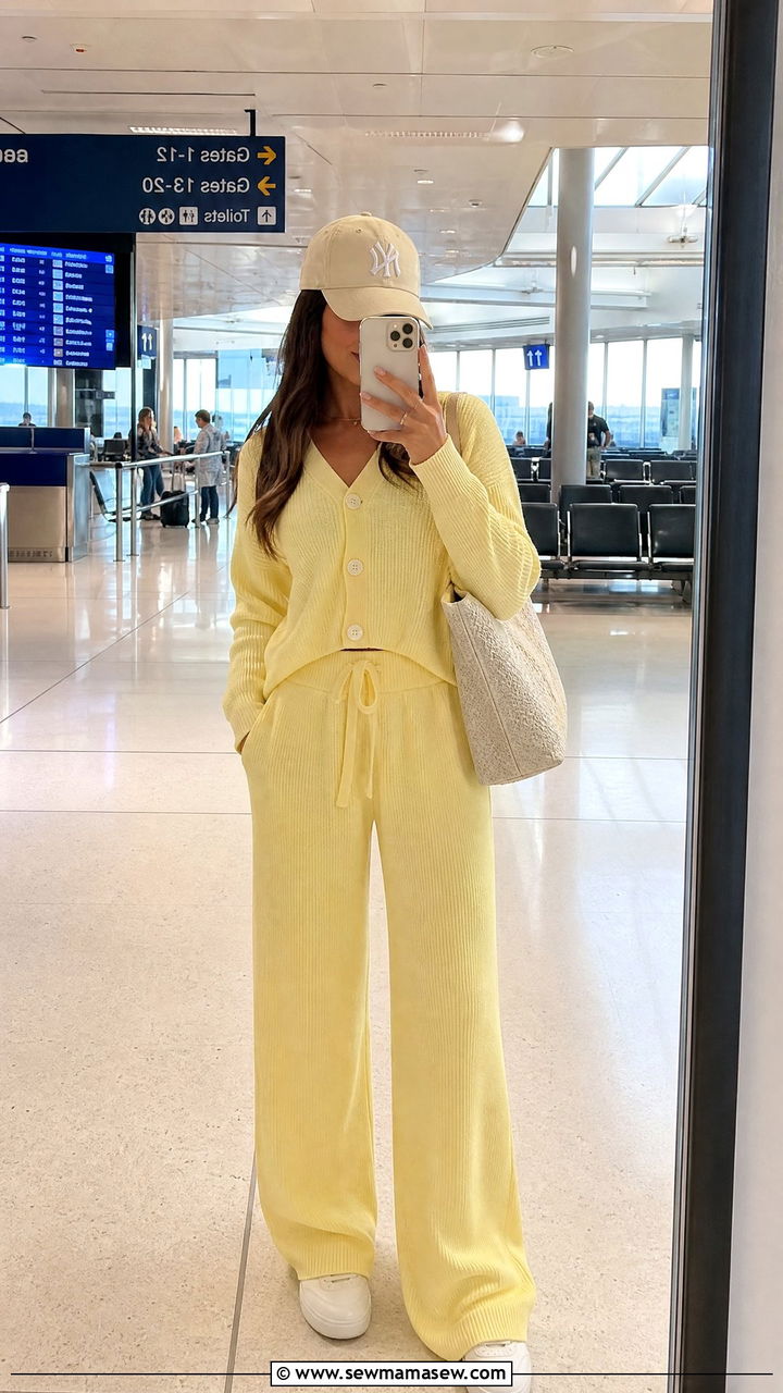 Lemon Yellow Matching Knit Lounge Set For Travel - 25 Lemon yellow outfit ideas 2026