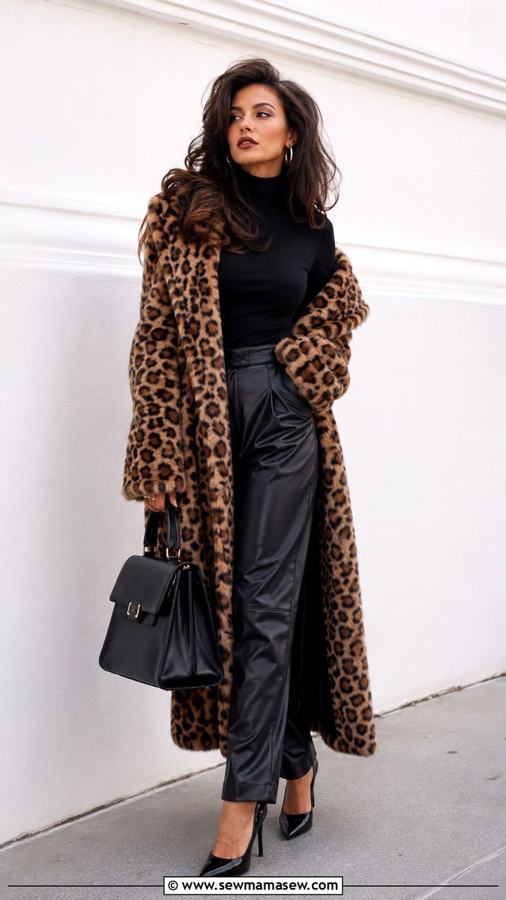 Leopard Faux Fur Coat Outfit - 25 Mob wife aesthetic outfit ideas 2026