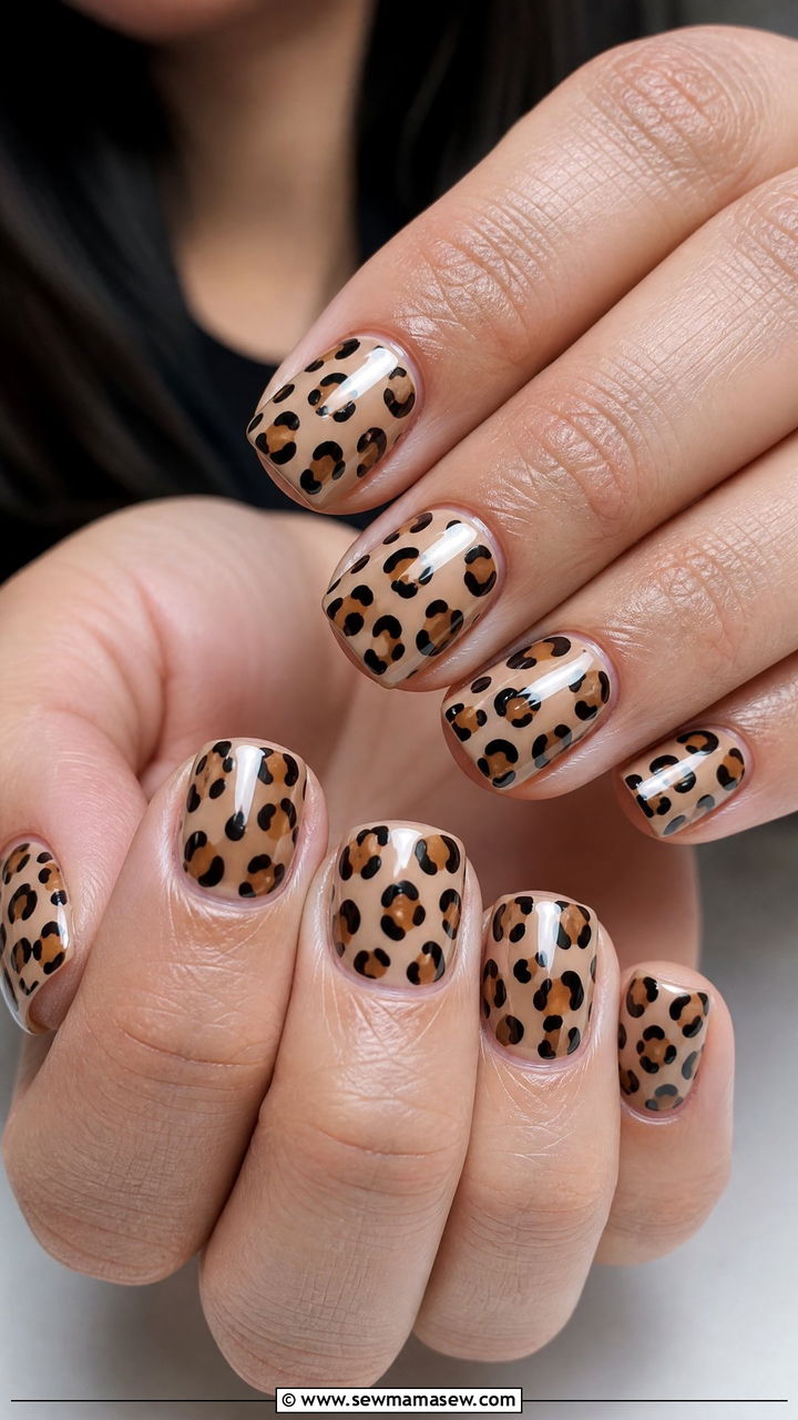 Leopard Print Gel Nails - 50 gel polish