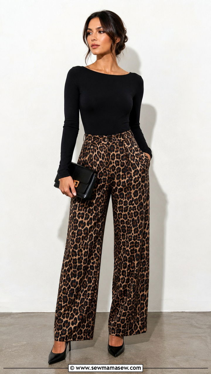 Leopard Print Trousers Outfit - 30 trousers outfit ideas for women