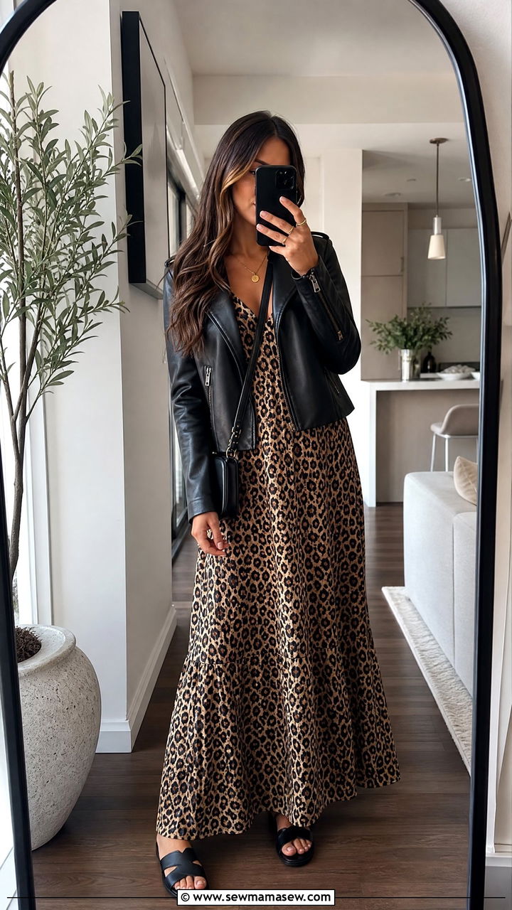 Leopard print maxi dress outfit - 35 maxi dress outfits aesthetic