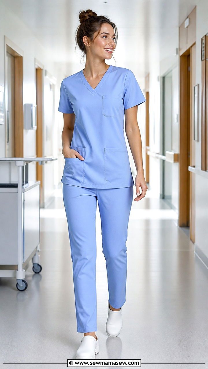 Light Blue Scrub Set Outfit - 40 Nurse outfit ideas