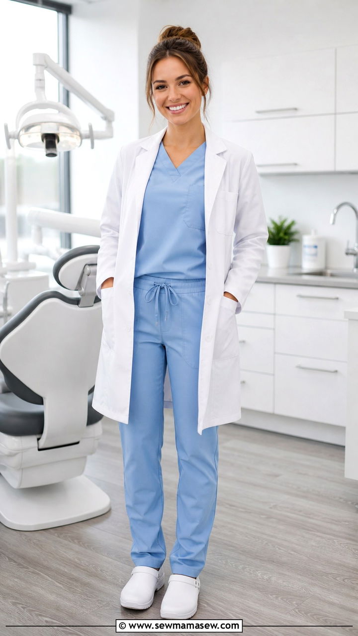 Light Blue Scrubs With White Clogs - 40 Dentist outfit ideas