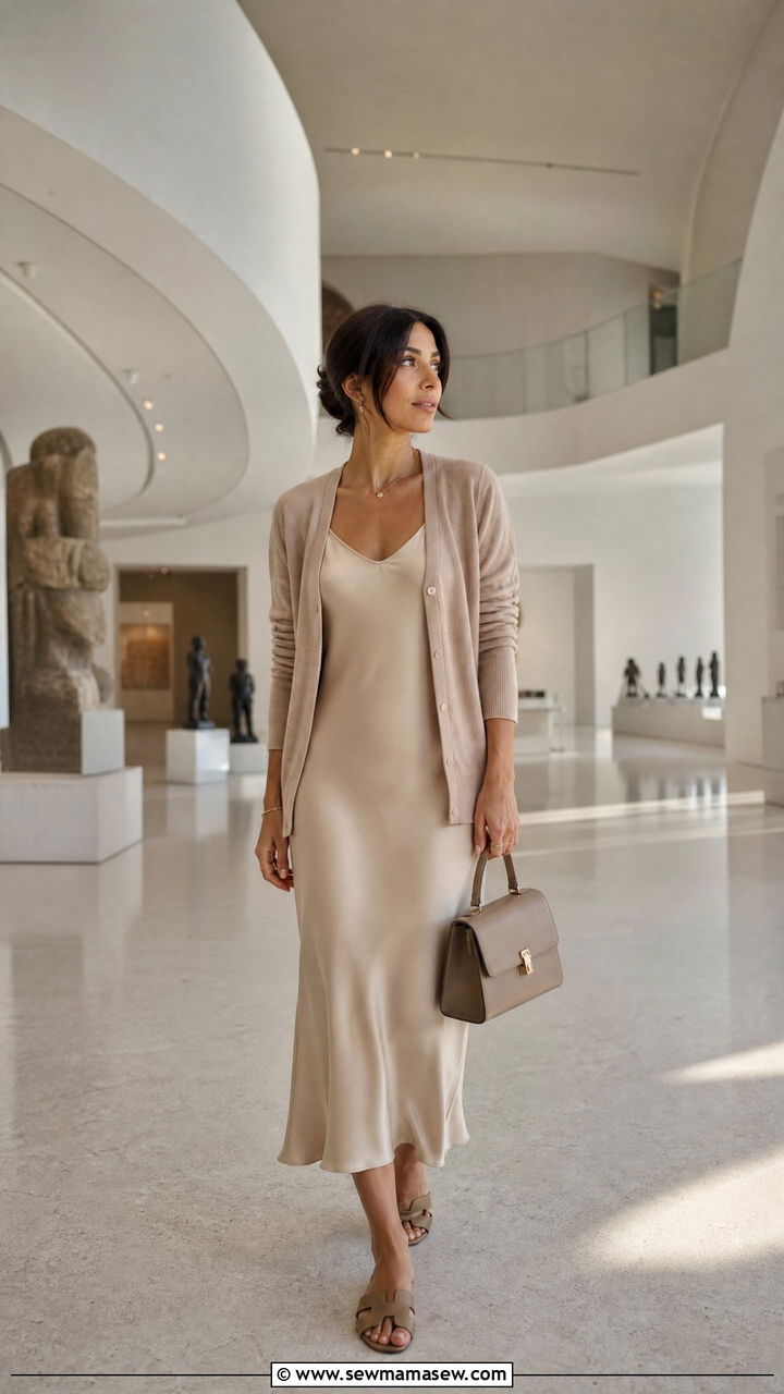 Light Cardigan Over a Slip Dress - 40 What to wear in Dubai