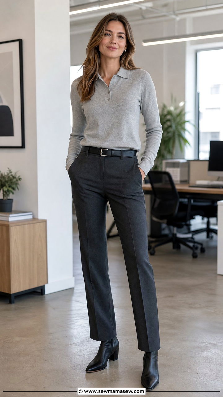Light Gray Polo With Charcoal Suit Pants - 25 Investment banker outfit ideas