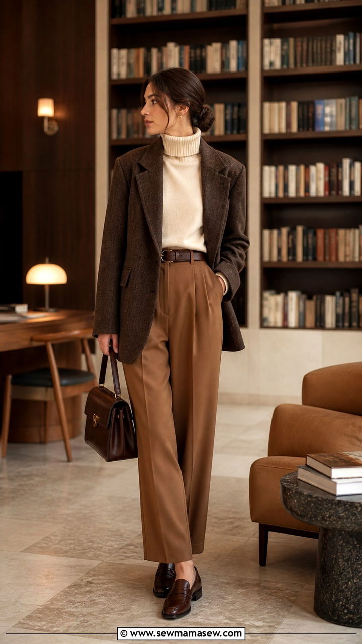 Light Gray Sweater Vest And Tailored Trousers - 40 light academia outfits ideas