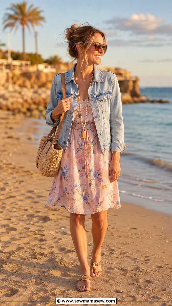 Light Wash Denim Jacket Summer Evening Outfit - 30 Denim jacket outfit ideas for summer nights