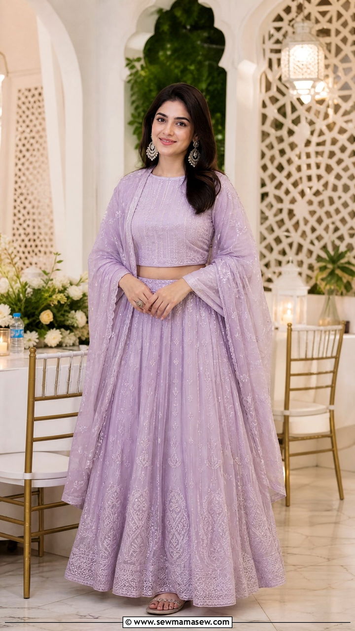 Light lehenga with statement earrings - 25 Iftar outfit ideas