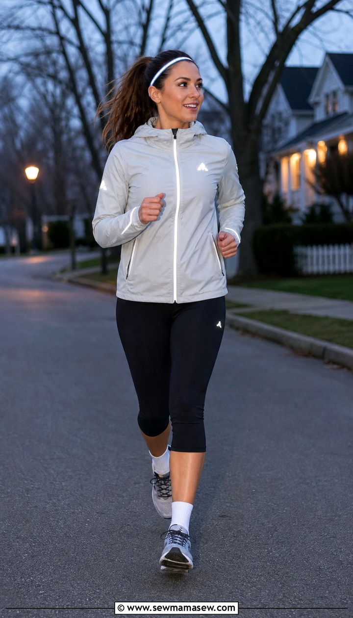 Lightweight Hooded Jacket and Ankle Capris - 25 Evening run outfit ideas