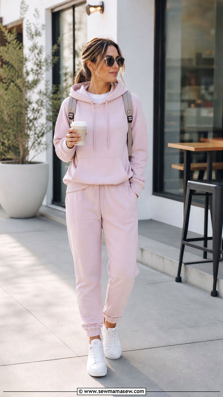Lightweight Hoodie With Joggers And Sneakers - 30 Chill spring outfit ideas