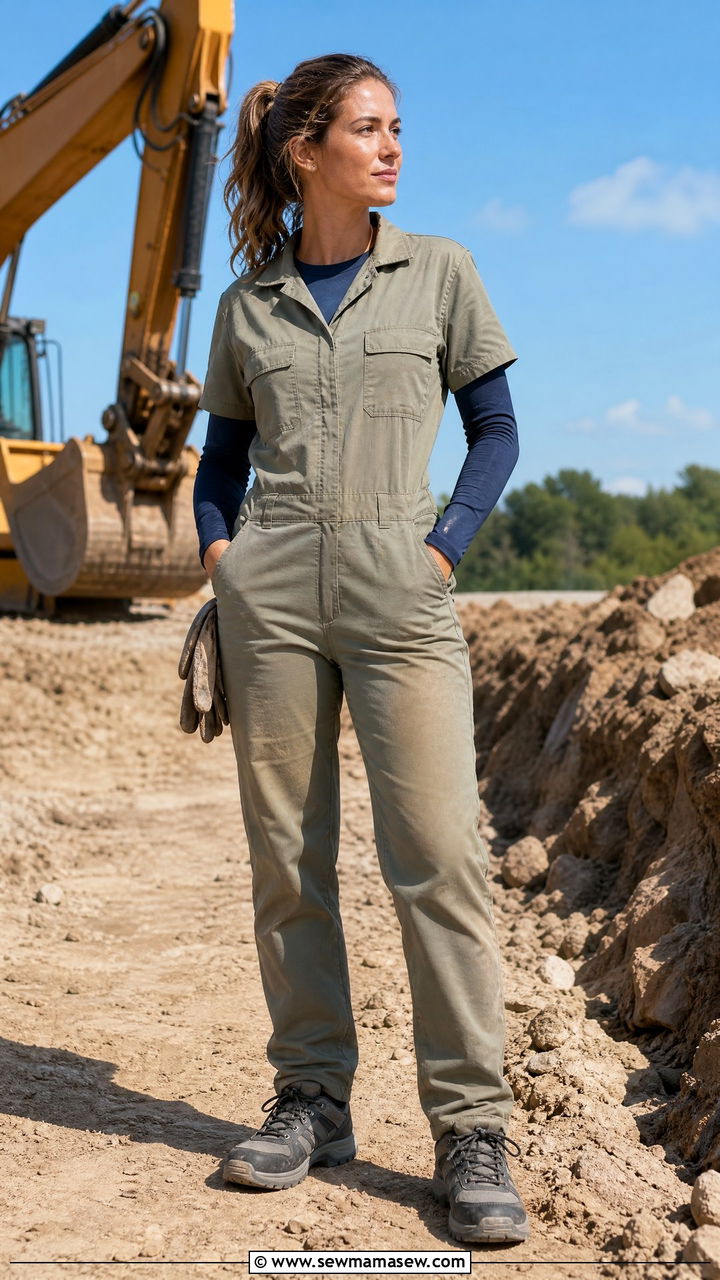 Lightweight Summer Coverall with Cooling Base Layer - 30 Construction site outfit ideas for women