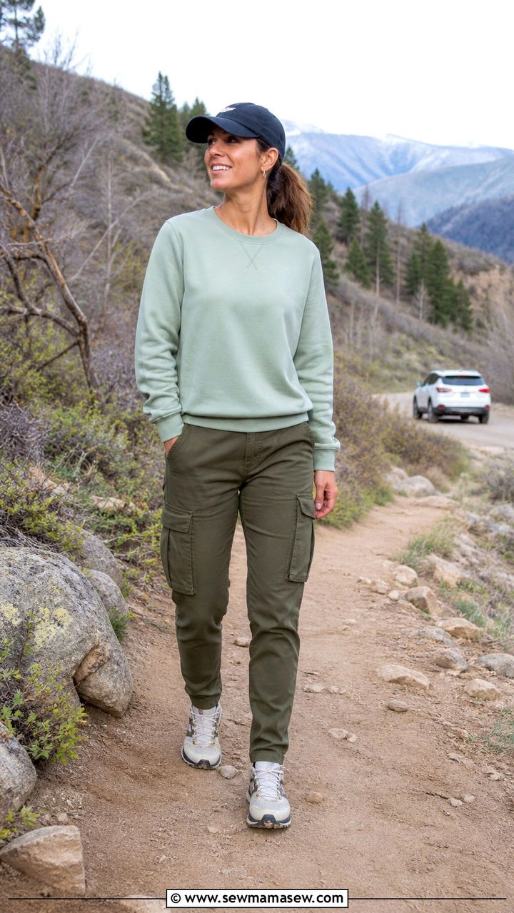 Lightweight Sweatshirt And Cargo Pants - 40 Road trip outfits