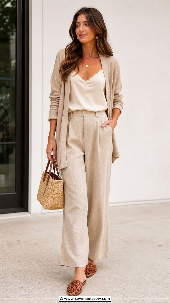 Lightweight cardigan with linen pants outfit - 25 How to style a cardigan in summer