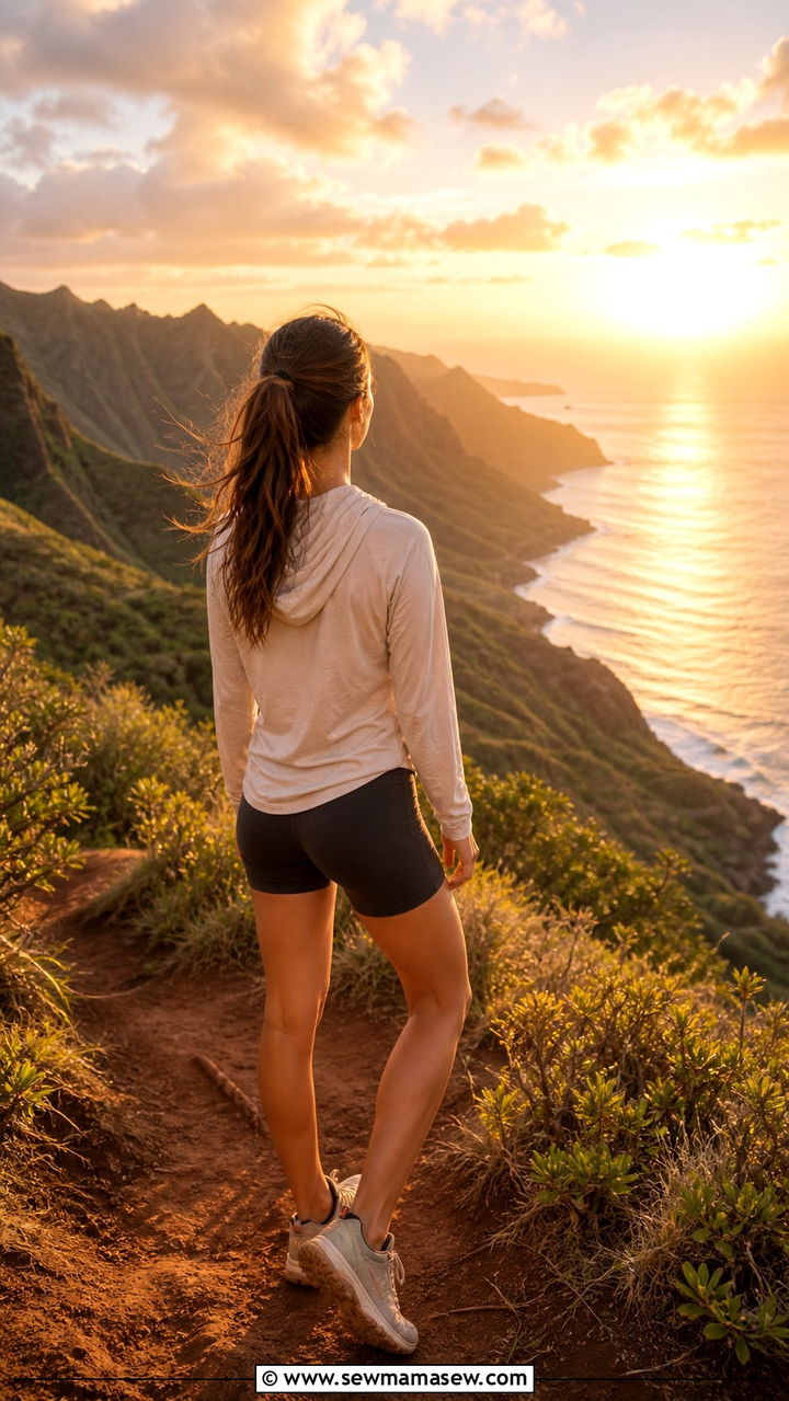 Lightweight hoodie and bike shorts for sunset - 40 What to wear in Kauai