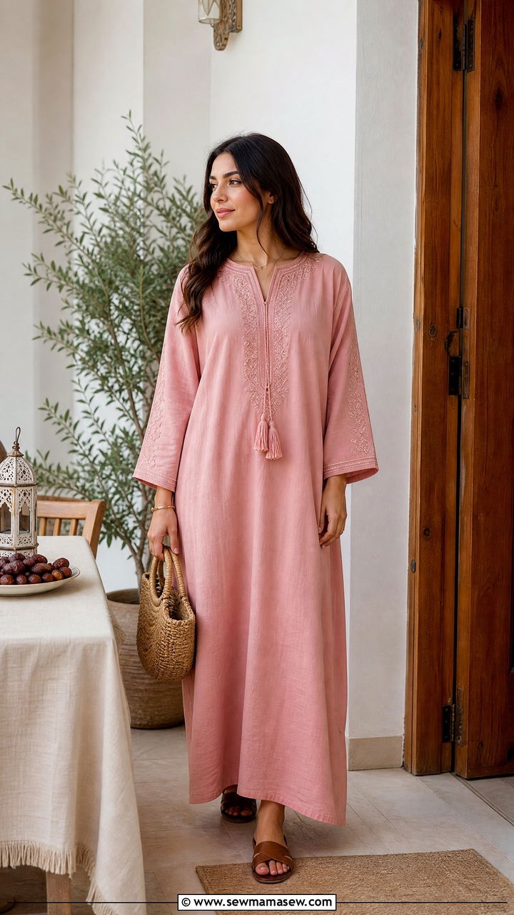 Lightweight jalabeya with slides - 25 Iftar outfit ideas