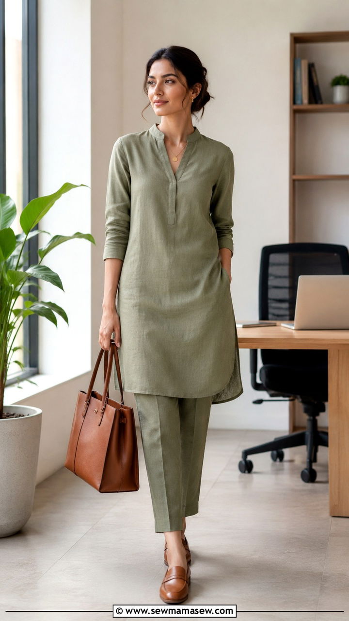 Lightweight linen suit for a summer office day - 30 Lahore outfit ideas