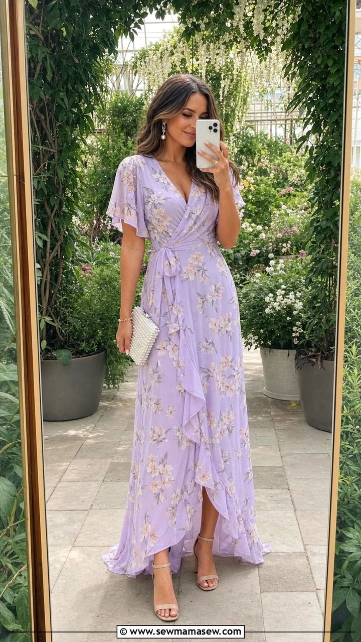 Lilac Maxi Dress For A Wedding Guest - 25 spring lilac outfit ideas