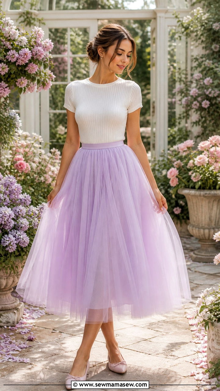 Lilac Tulle Skirt with Fitted Top - 40 Purple outfit ideas