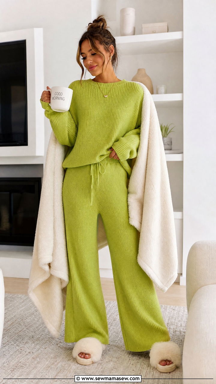 Lime Green Knit Lounge Set - 35 Lima outfit ideas