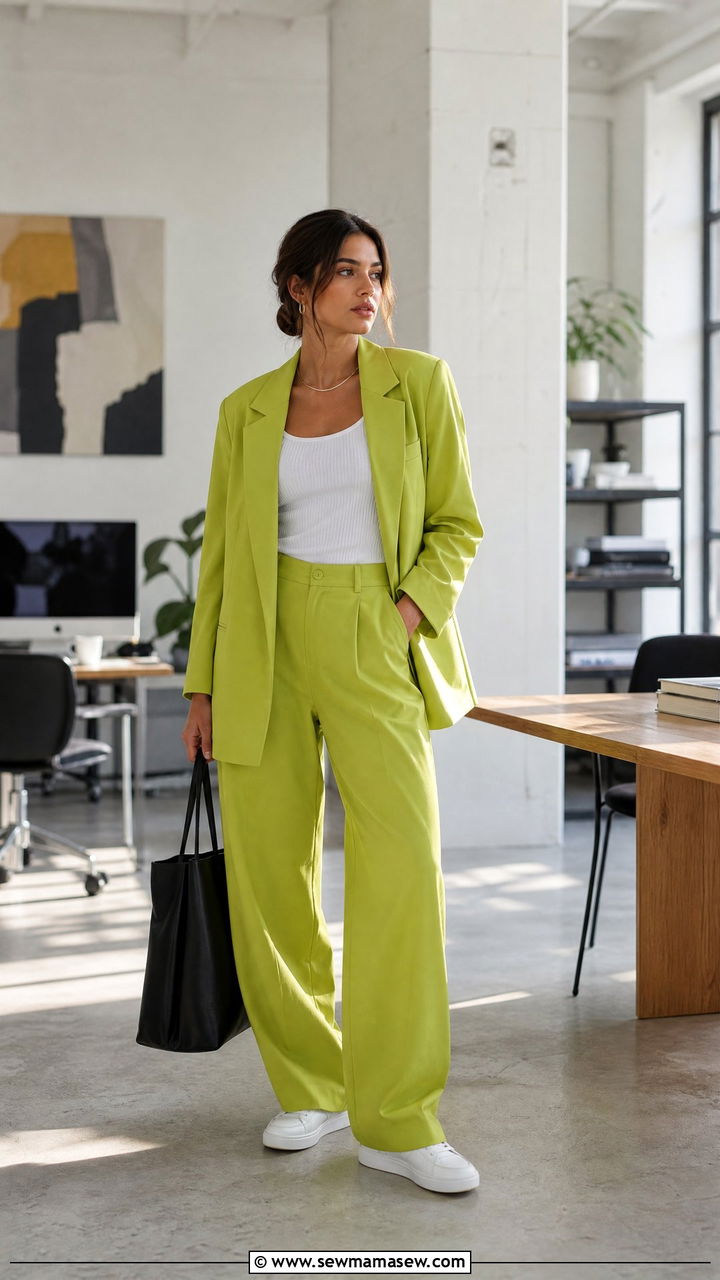 Lime Green Suit With White Sneakers - 35 Lime green outfit ideas