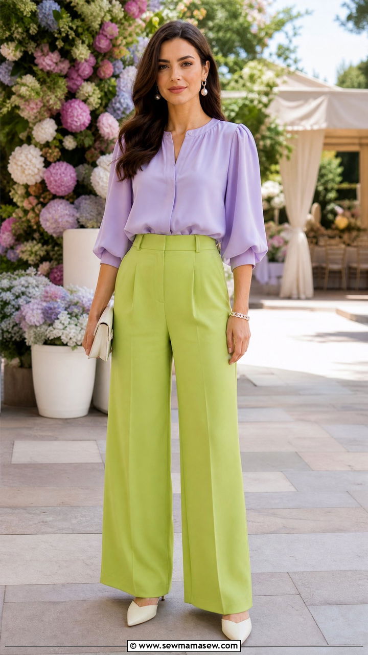 Lime Green Trousers With A Lavender Top - 35 Lime green outfit ideas