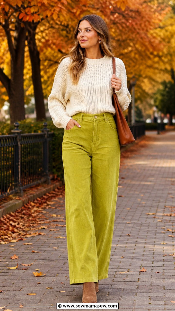 Lime green corduroy pants outfit - 40 All lime green outfit ideas