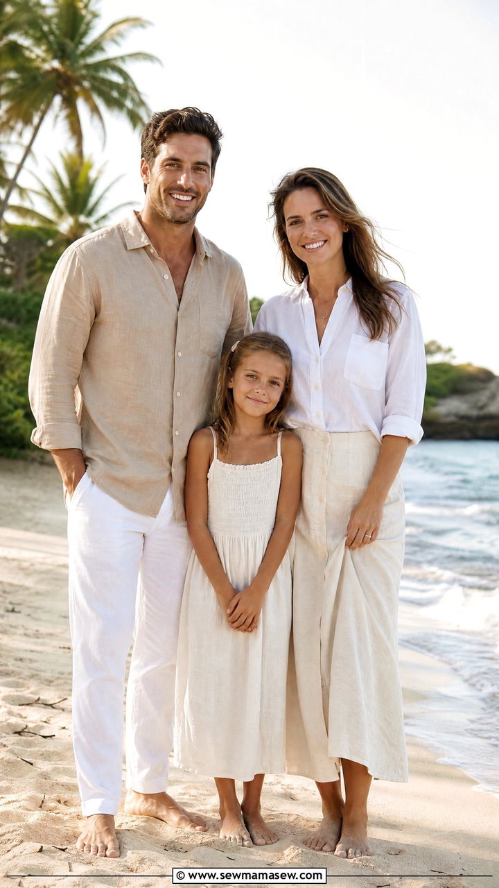 Linen And White Family Photo Outfits - 30 casual family photo outfits
