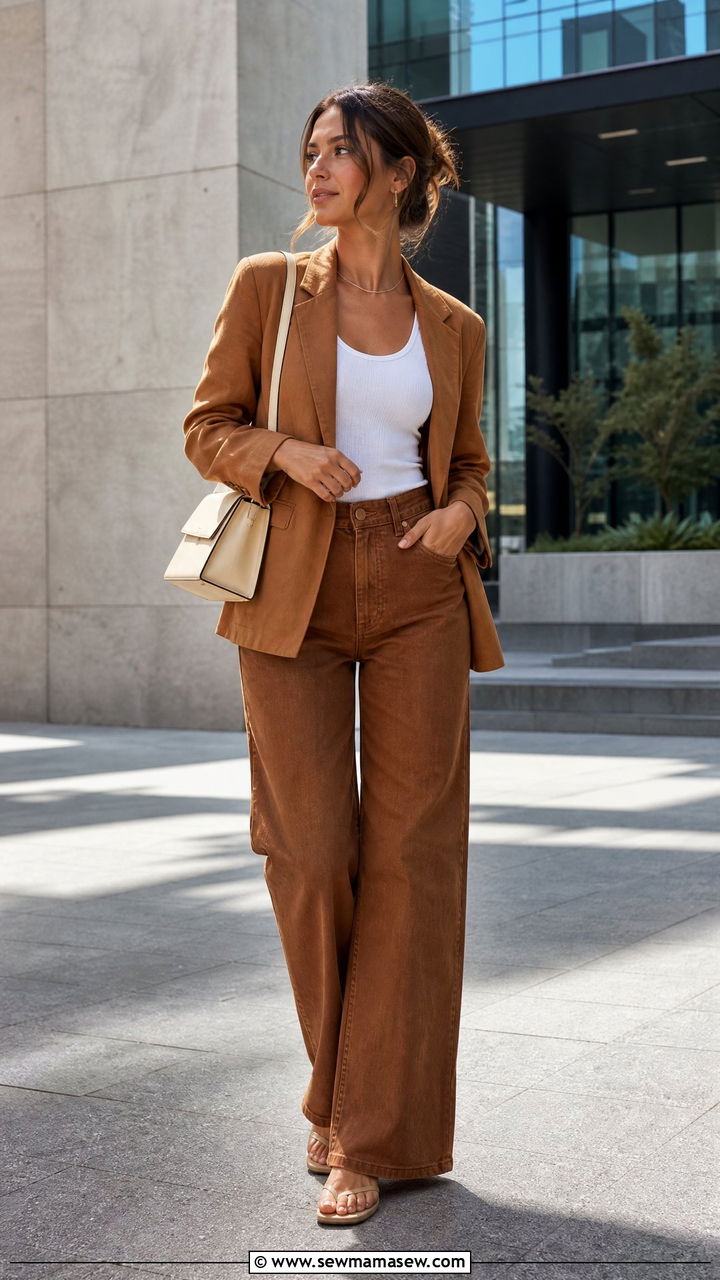 Linen Blazer And Wide Leg Jeans Summer Outfit - 25 How to style wide leg jeans in summer