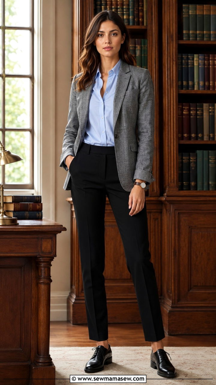 Linen Blazer and Button Down Shirt Work - 30 Linen blazer outfit ideas for work