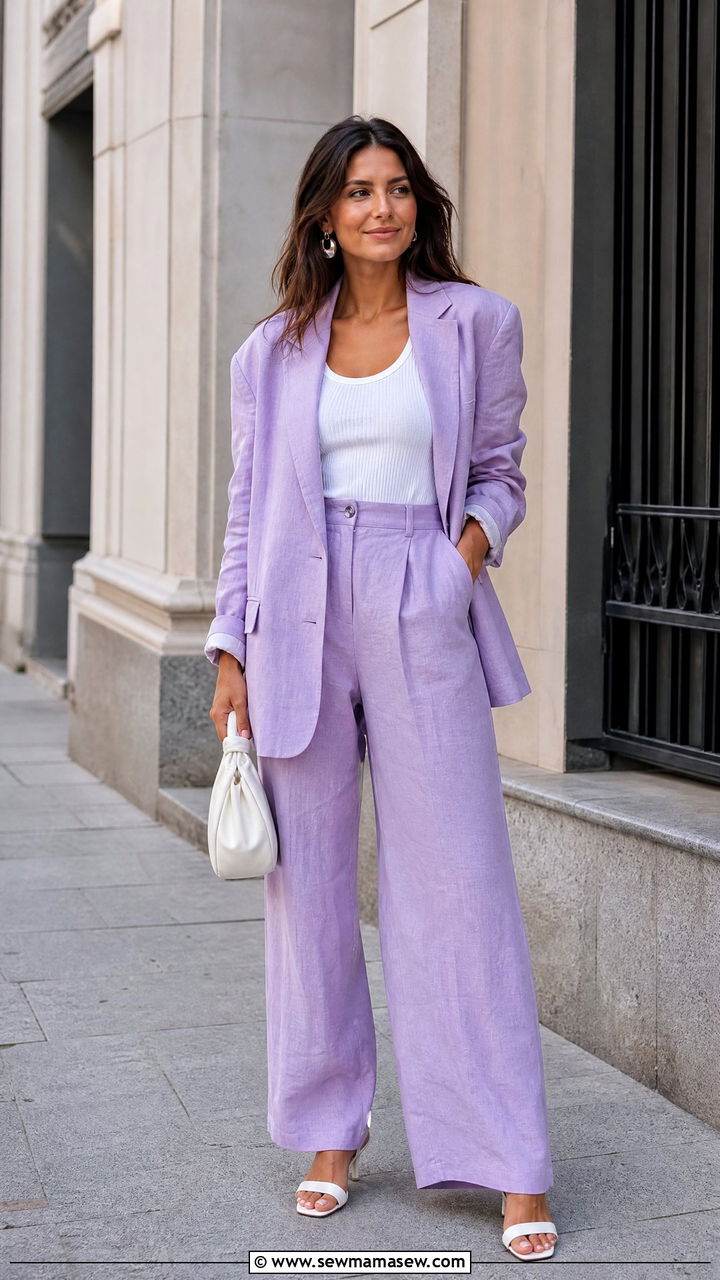 Linen Blazer and Trouser Set Spring Birthday Outfit - 40 Spring birthday outfits