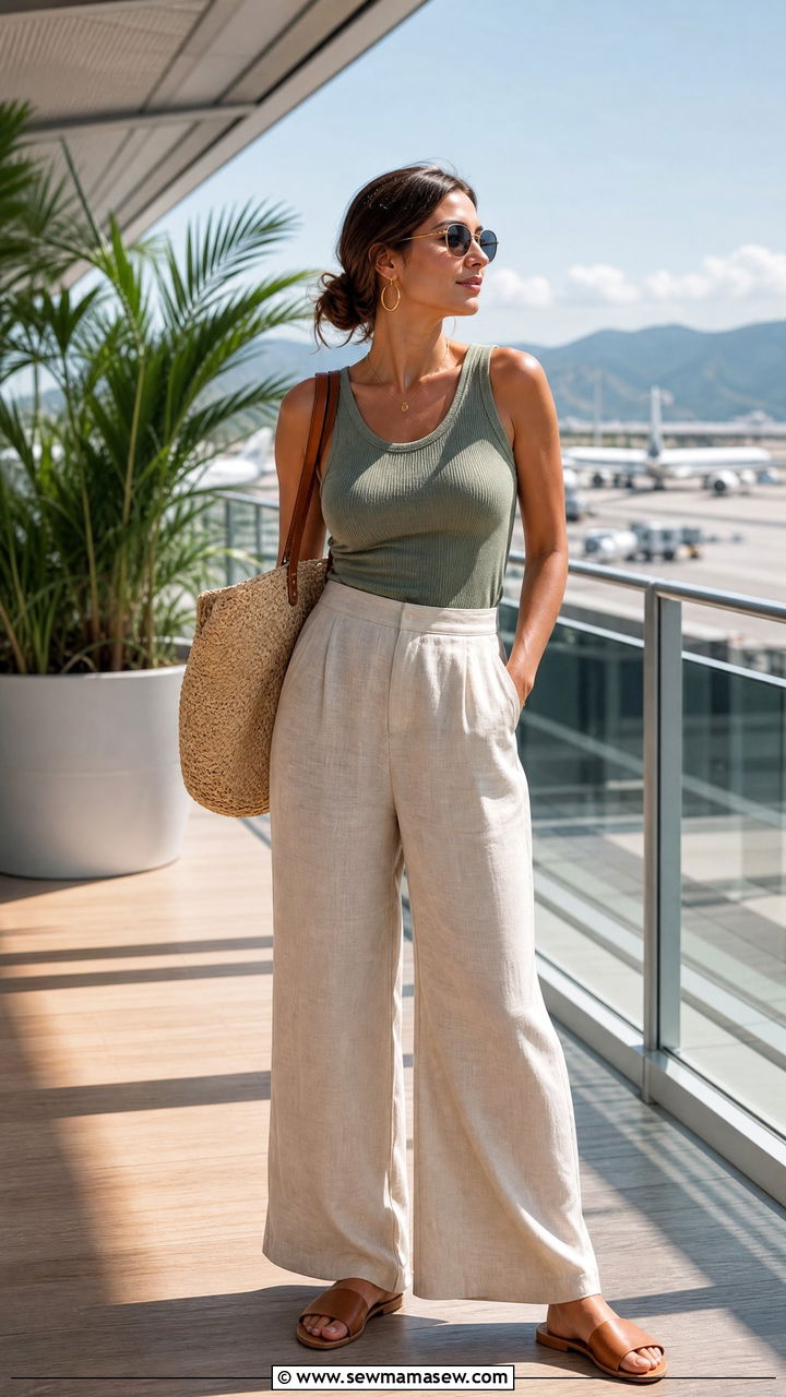 Linen Blend Trousers Jet Setter Outfit - 25 Jet setter outfit ideas
