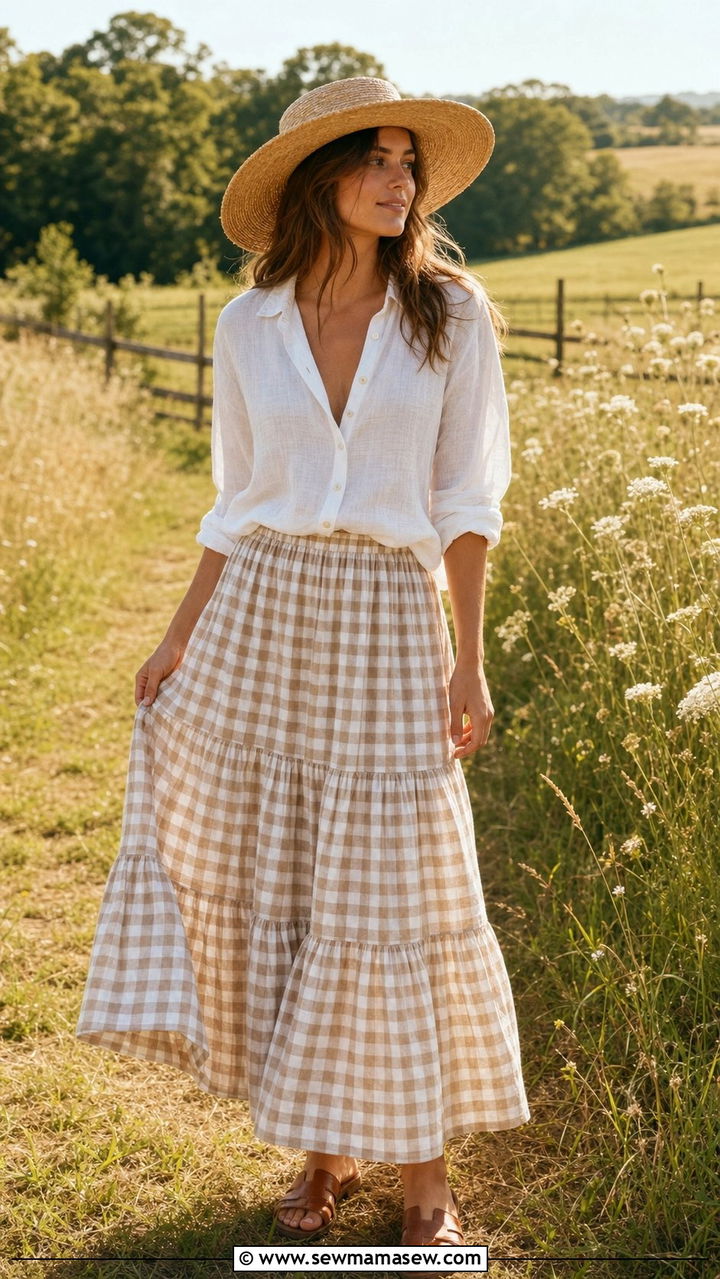 Linen Blouse And Maxi Skirt - 25 Summer cottagecore outfits 2026