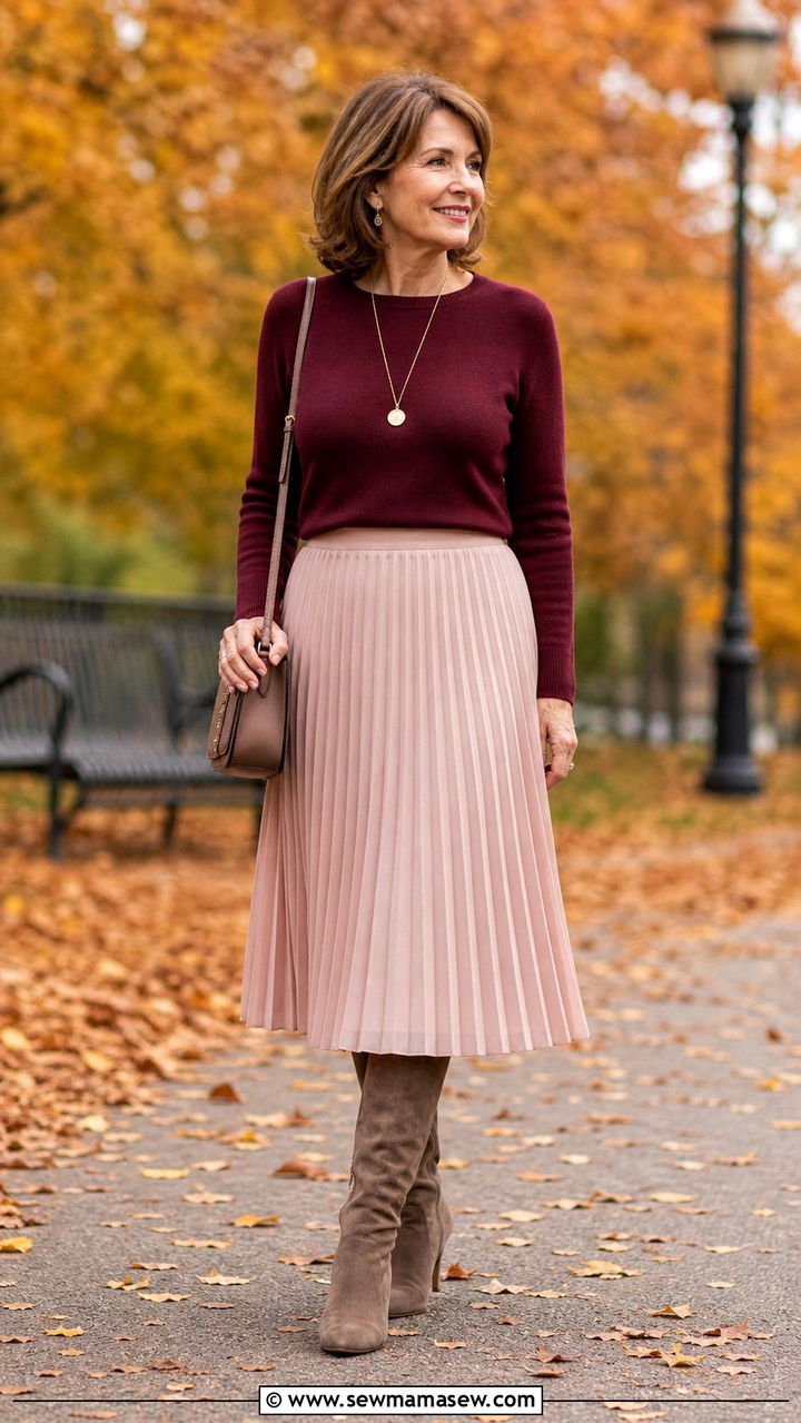 Linen Blouse and Wide Leg Pants - 20 50 year old woman outfit ideas