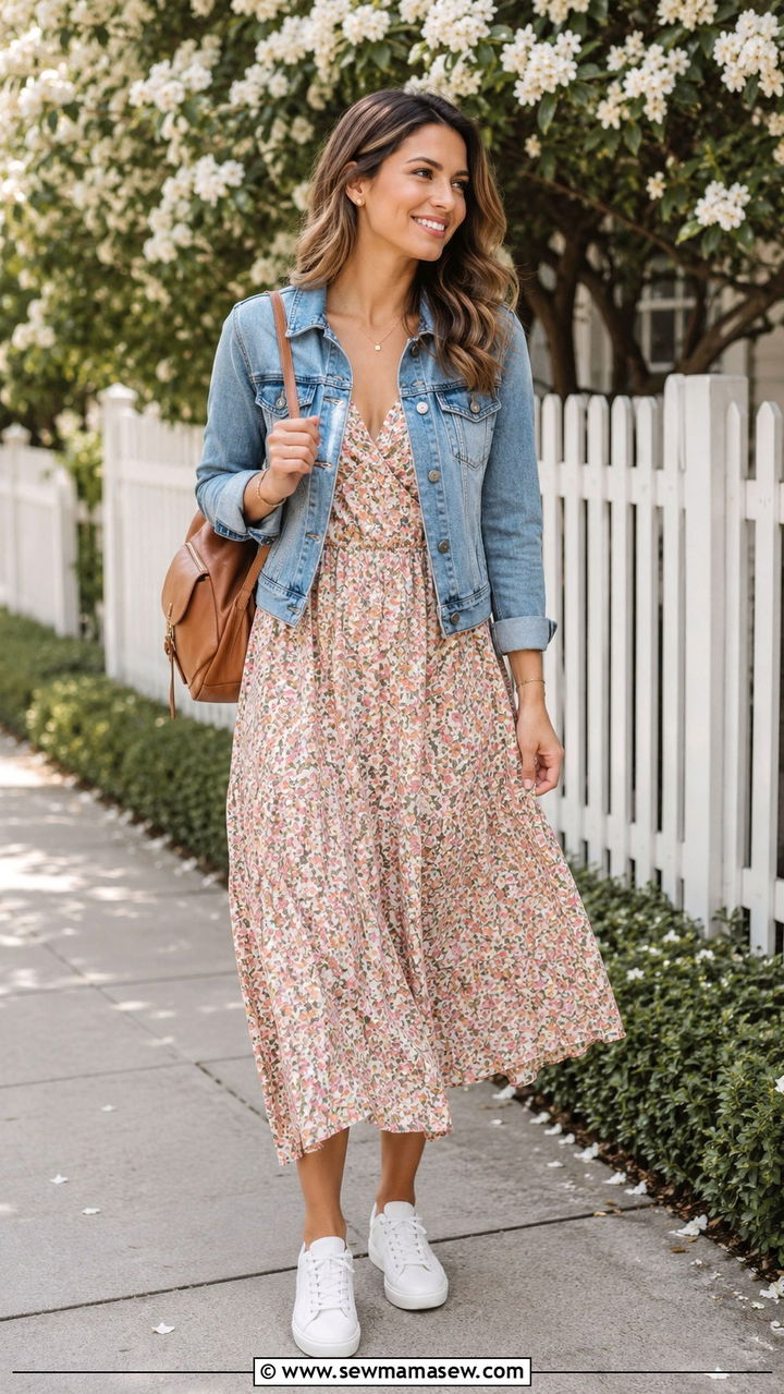 Linen Button Down And Wide Leg Trousers With Layered Necklaces - 30 Spring outfits with jewelry