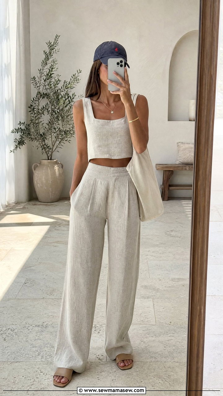 Linen Co ord Set Summer Outfit - 30 summer day to night outfit ideas