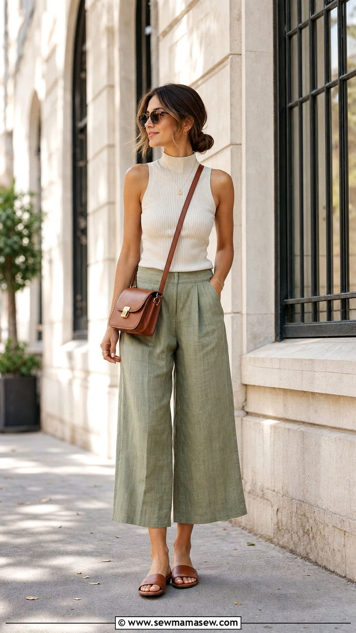 Linen Culottes Outfit Casual Summer - 35 casual linen pants outfits