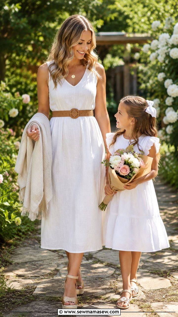 Linen Dress with Cinch Belt - 30 Kindergarten graduation outfit ideas for moms