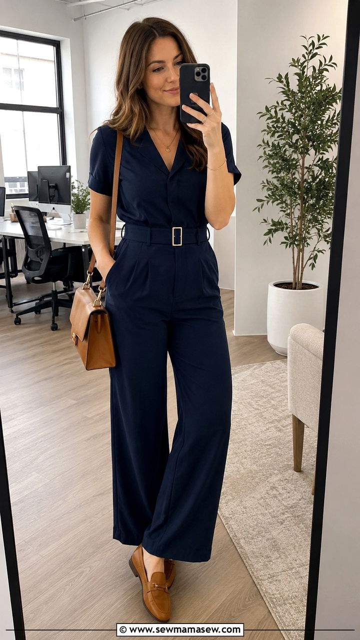 Linen Jumpsuit For Summer Office - 30 Jumpsuit outfit ideas for work