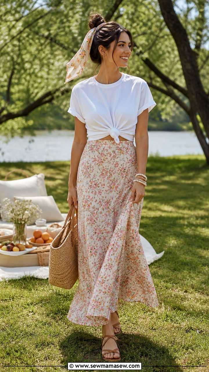 Linen Jumpsuit with Espadrilles Picnic Outfit - 40 Spring picnic outfits