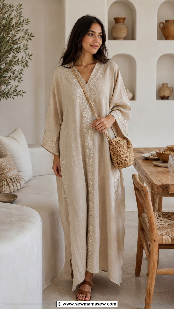 Linen Kaftan Suhoor Outfit - 20 Suhoor outfit ideas