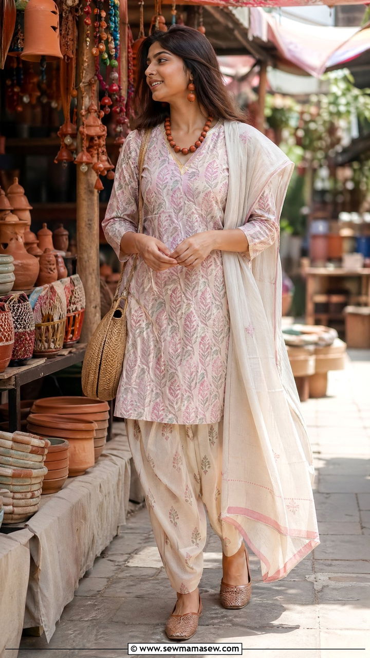 Linen Kurta With Dhoti Pants For Diwali - 35 Diwali outfit ideas for women