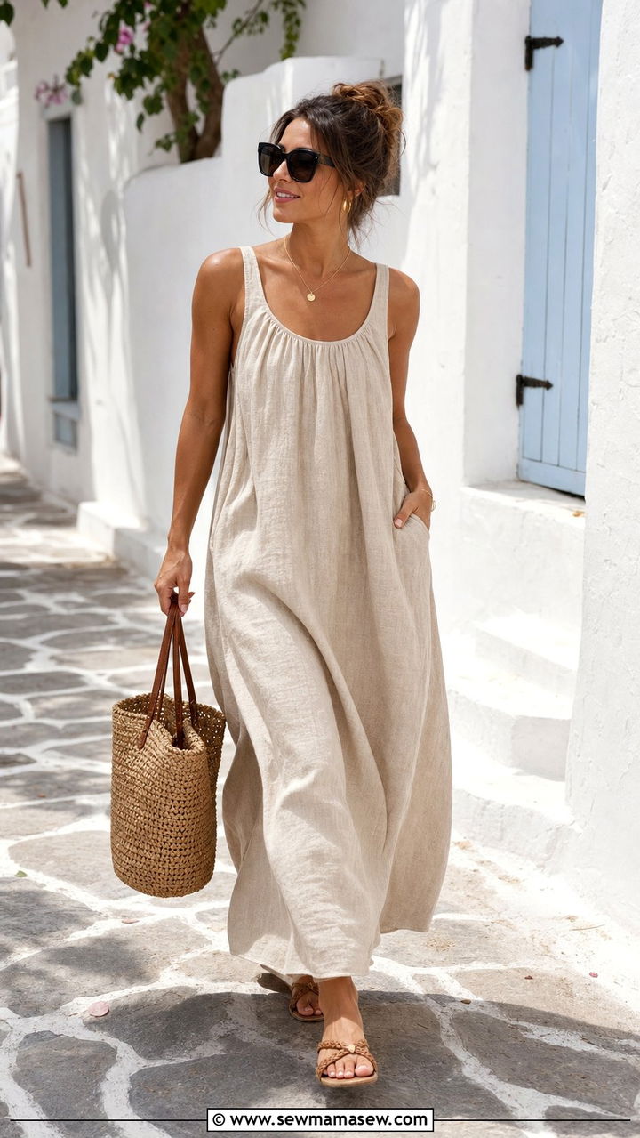 Linen Maxi Dress Outfit - 35 casual maxi dress outfits