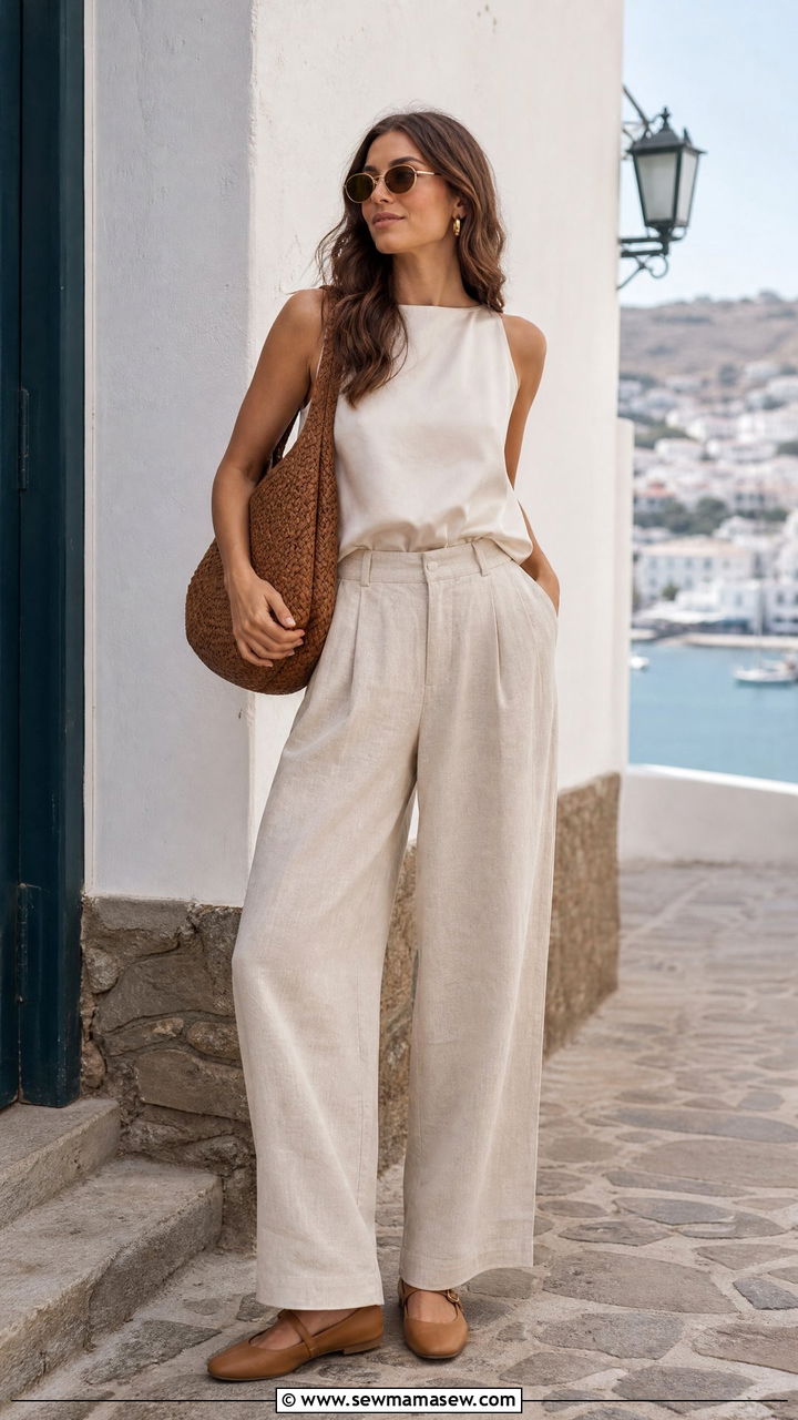Linen Pants And Mary Janes Spring Outfit - 25 Spring outfits with mary janes