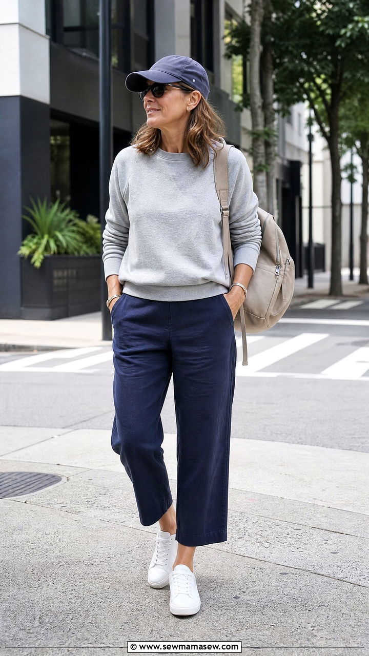 Linen Pants And White Sneakers Outfit - 30 linen pants outfits for women over 40