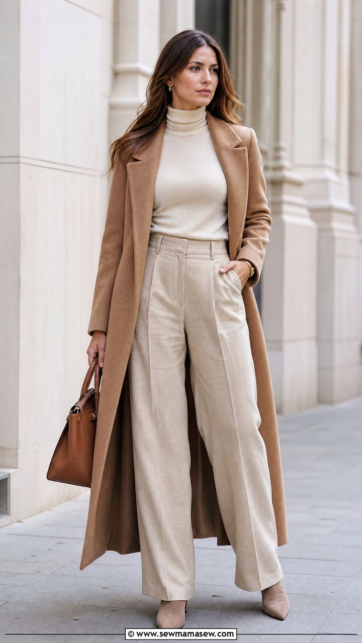 Linen Pants Outfit With Turtleneck - 25 linen pants outfits inspo