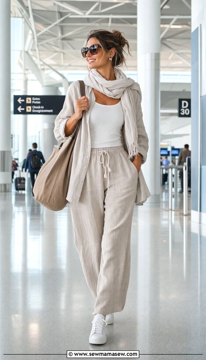 Linen Pants Travel Outfit Airport - 35 casual linen pants outfits