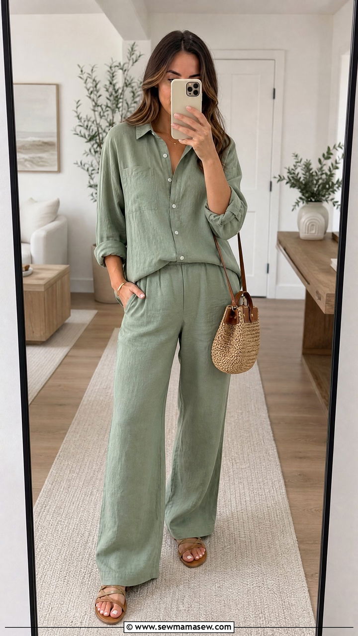 Linen Pants With A Matching Linen Top - 25 How to style linen pants in spring