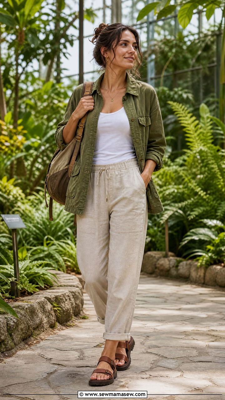 Linen Pants With A Utility Jacket - 25 How to style linen pants in spring